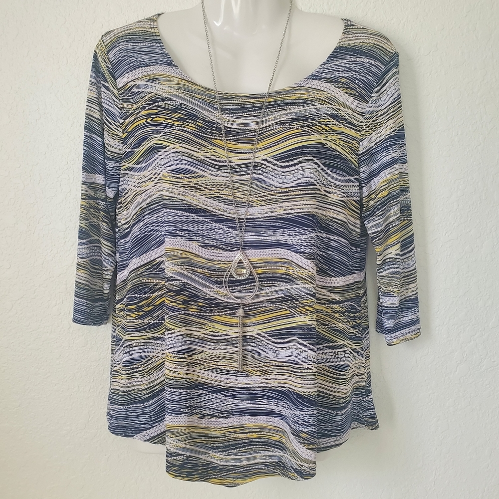 RUE JUJU 3/4 Sleeve Printed Blouse